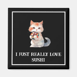 Íman Colorida Sushi Gato "Eu amo sushi"