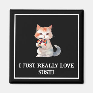 Íman Colorida Sushi Gato "Eu amo sushi"