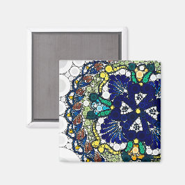 Íman colorida talavera cerâmica mexicana azul foto arte