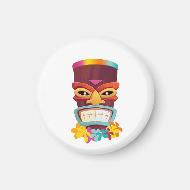 Íman Colorida Tiki e Flores (Frente)