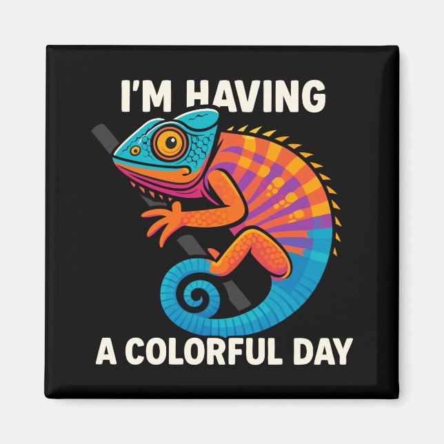 Íman Colorido Camaleão Lizard Life Rainbow Réptil (Frente)