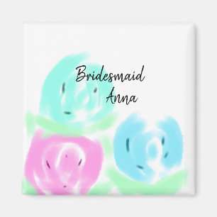 Íman Colorido floral pastel aquarela damas de honra adi