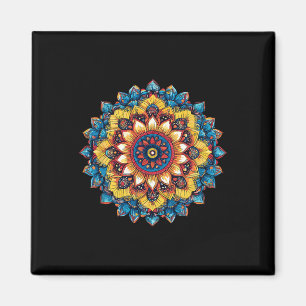 Íman Colorido Mandala de Lótus Boho Ioga Meditação