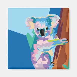 Íman Colorido Pop Art Koala Retrato