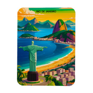 Íman Colorido Rio de Janeiro Cristo Redentor Vintage