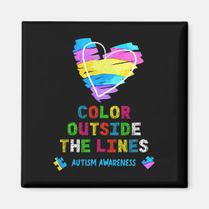 Íman Colorir Fora das Linhas Conscientização do Autismo