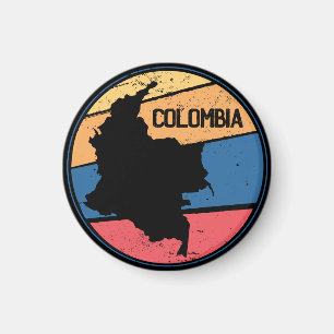 Íman Colorir Mapa Colorido da Colômbia Vintage