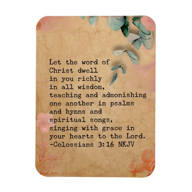 Íman Colossenses 3:16 NTLH Bíblia Verso (Vertical)