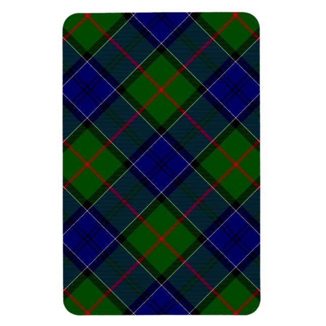 Íman Colquhoun tartan xadrez verde azul (Vertical)