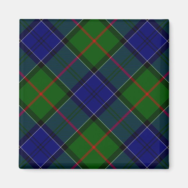 Íman Colquhoun tartan xadrez verde azul (Frente)