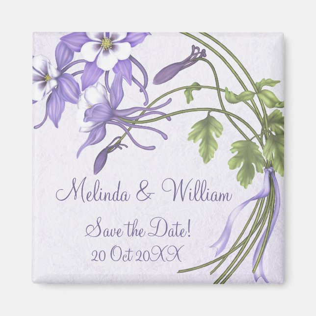 Íman Columbine Buquê Magnet ~ Salve a data (Frente)