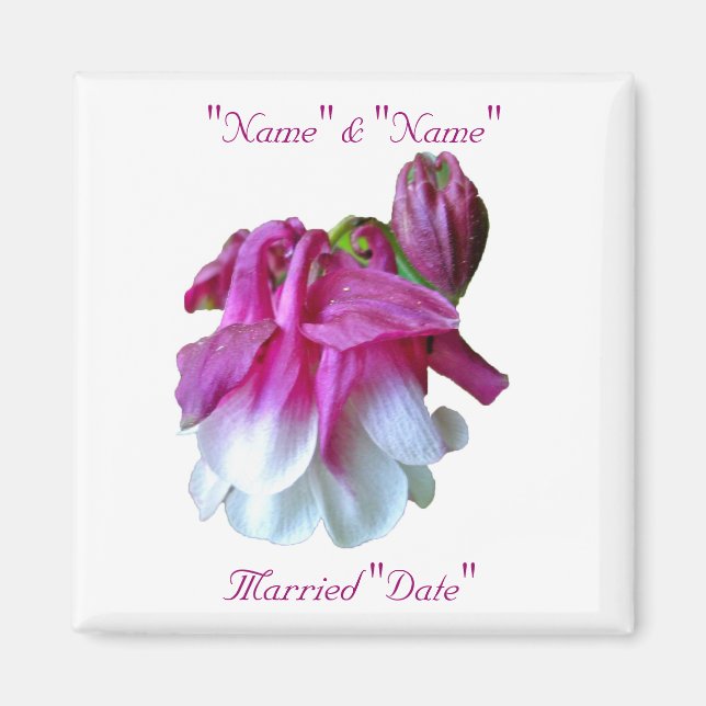 Íman Columbine Wedding Magnet para Personalizar (Frente)