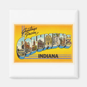 Íman Columbus Indiana em Old Viagens vintage Souvenir
