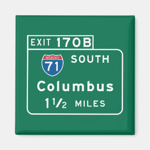 Íman Columbus, OH Road Sign