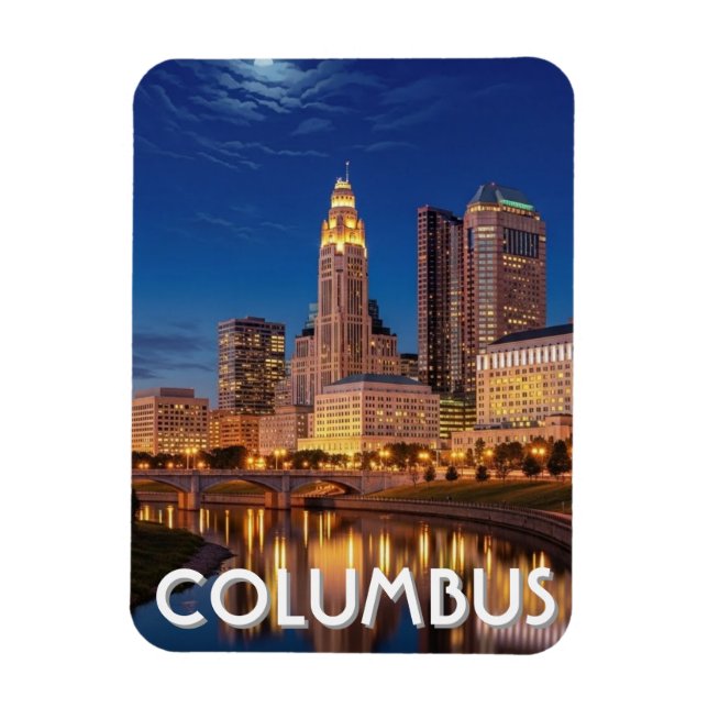 Íman Columbus Ohio Skyline Viagem (Vertical)