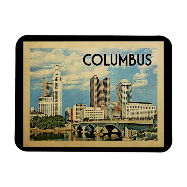 Íman Columbus Ohio Viagens vintage (Horizontal)