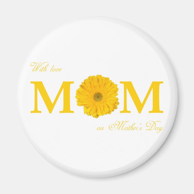 Íman Com amor mamãe no Dia de as mães Gerbera Daisy Flo (Frente)