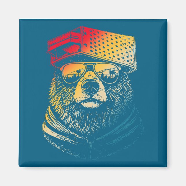 Íman Com Camisa Urso Queijo Ralador Chapéu Óculos de So (Frente)