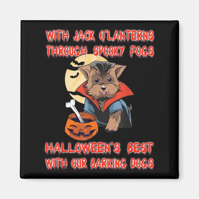 Íman Com Jack O Lanterns Através de Brumas Assustadoras (Frente)