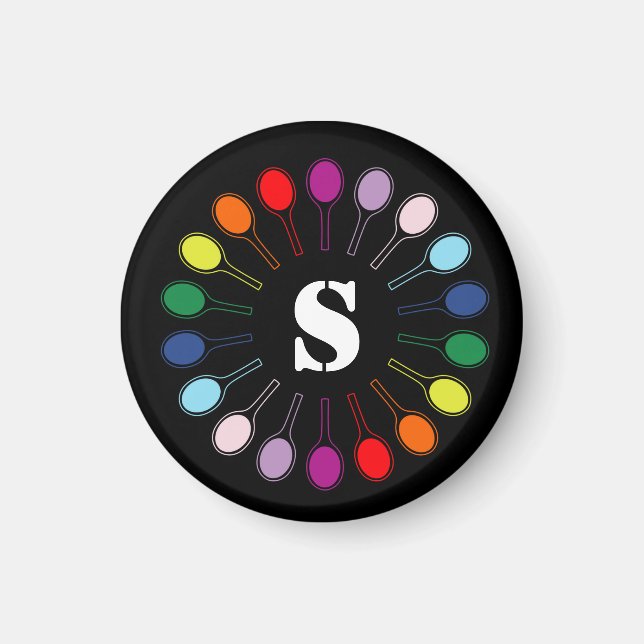 Íman Com raquetes Tênis de monograma personalizados (Frente)