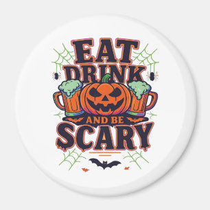 Íman Coma Bebida E Seja Assustador No Halloween Design