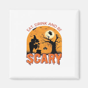 Íman Coma Bebida E Seja Assustadora Cena De Halloween G