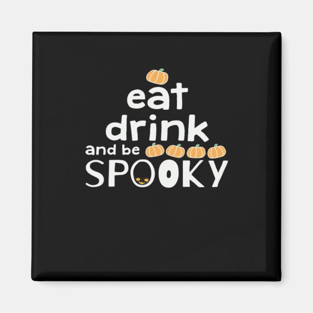 Íman Coma Bebida E Seja Feliz Feliz Halloween Tren Engr (Frente)