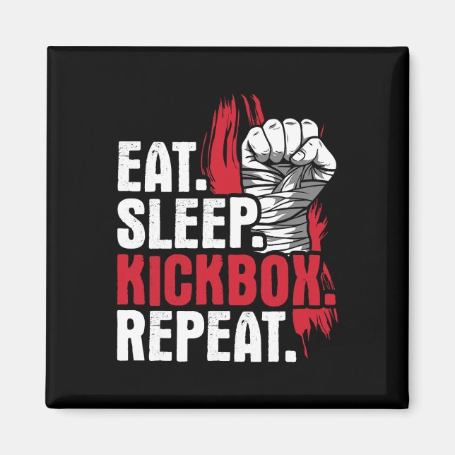 Íman Coma Dormir Kickbox Repetir - Kickboxing Artes Mar (Frente)