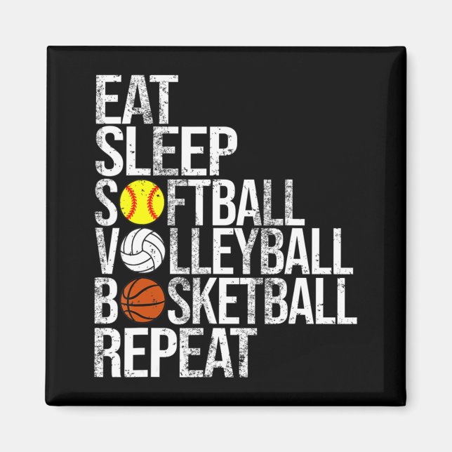 Íman Coma Dormir Softball Voleibol No Basquete Repete F (Frente)
