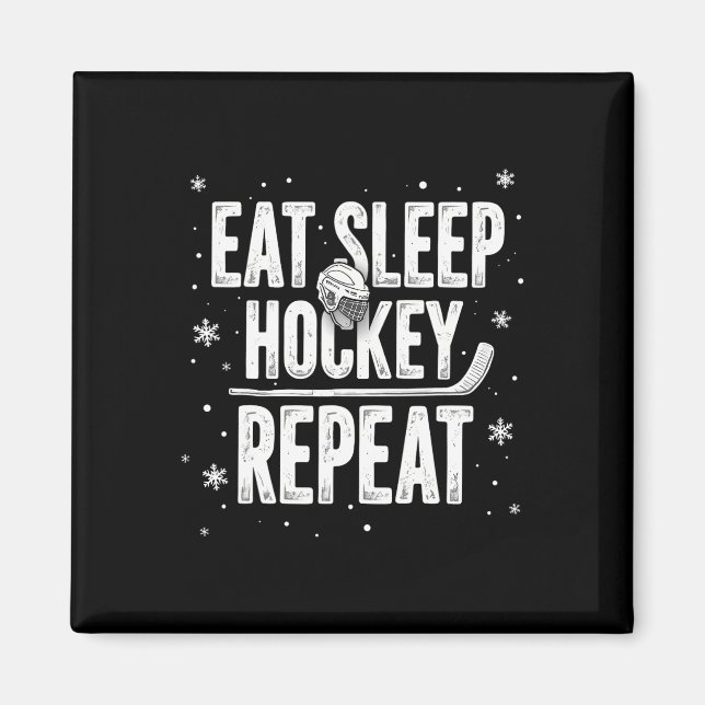 Íman Coma Hockey com Sono Repete Feriado Engraçado Espo (Frente)