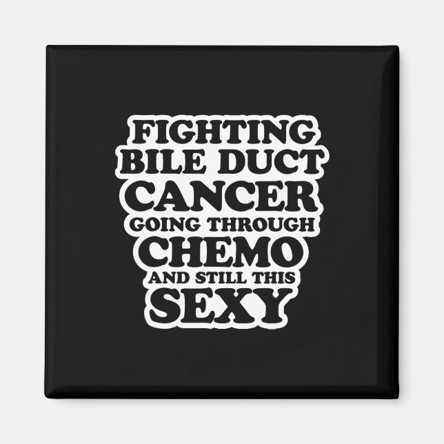 Íman Combate à Bile Duct Chemo Y Quote Inspiração (Frente)