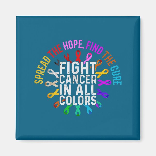 Íman Combater o Câncer Todas as Cores Design (Frente)