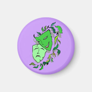 ÍMAN COMEDY & TRAGEDY DRAMA MASKS-THEATER ARTS MAGNET!