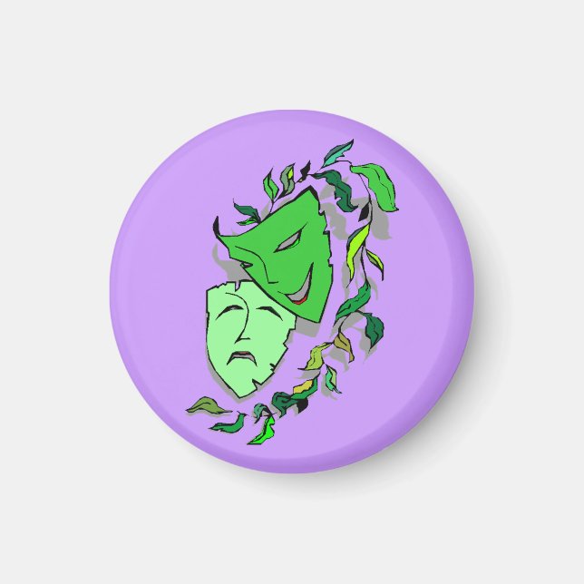 ÍMAN COMEDY & TRAGEDY DRAMA MASKS-THEATER ARTS MAGNET! (Frente)