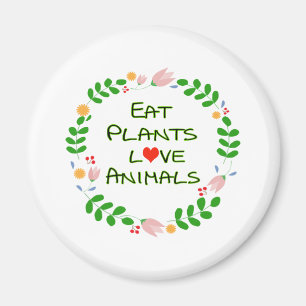 Íman comem plantas amam animais vegan brancos