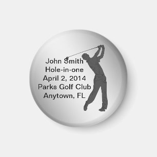 Íman Comemoração Golf Hole-in-one Personalizável