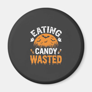 Íman Comendo Doce Desperdiçou o Design de Halloween_1