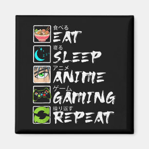 Íman Comer Dormir Anime Jogos Repetir Gamer Homens Adol