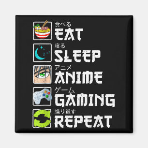 Íman Comer Dormir Anime Jogos Repetir Kawaii Otaku Anim
