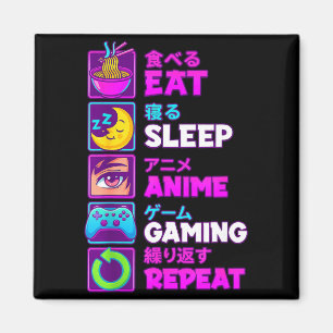 Íman Comer Dormir Anime Jogos Repetir Kawaii Otaku Anim