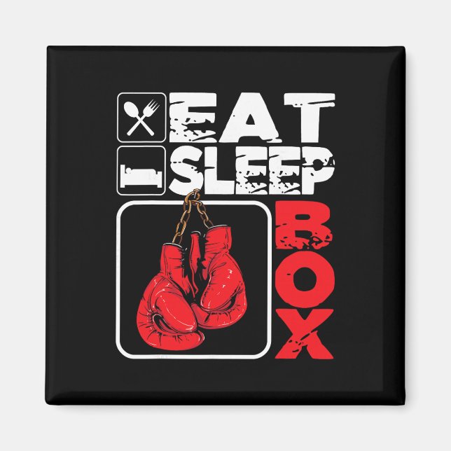 Íman Comer Dormir Caixa - Amante de Boxe Academia Boxea (Frente)