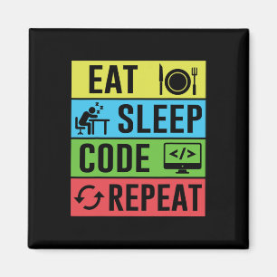 Íman Comer Dormir Código Repetir Divertido Programação