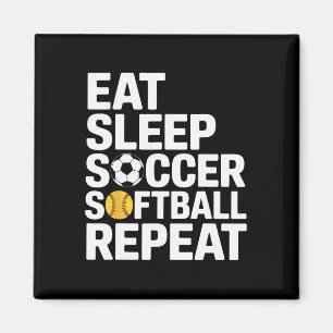 Íman Comer Dormir Futebol Softll Repita Treinador Mães