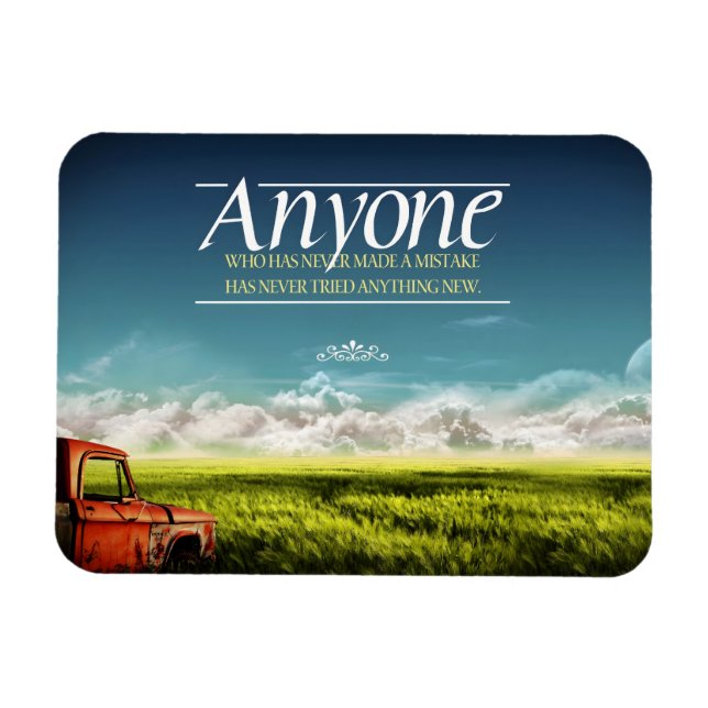 Íman "Cometer erros", citação inspiracional flexível (Horizontal)