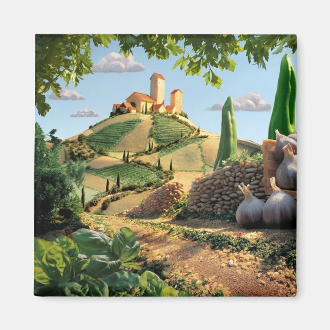 Íman Comida Cena Queijo e Alho (Frente)