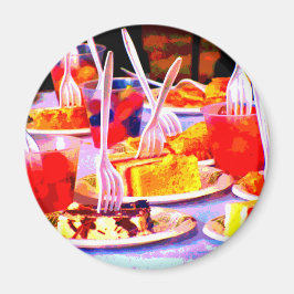 Íman Comida de Arte Pop Bolo Lanches Garfos Colorido