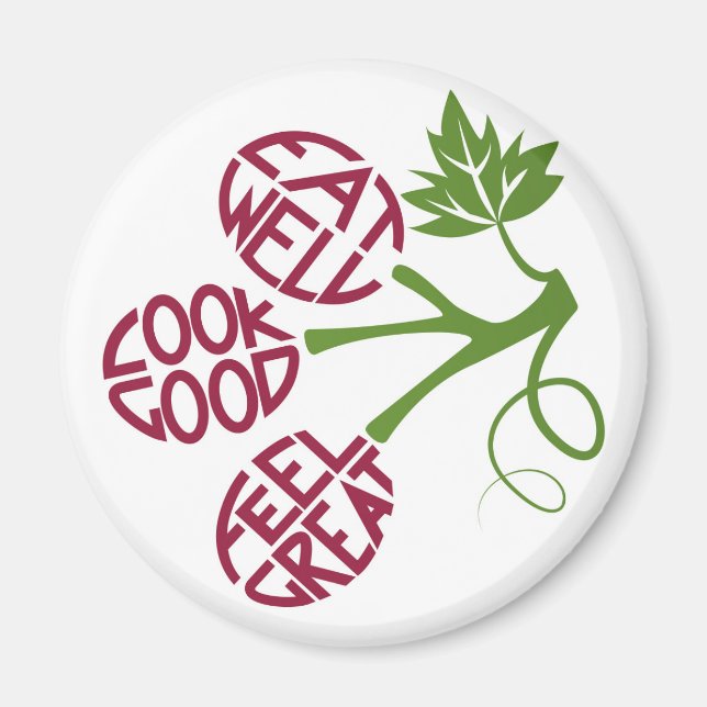 Íman Comida de citação de design saudável para motivaçã (Frente)