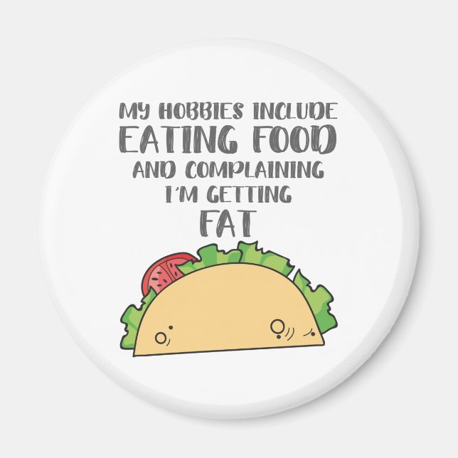 Íman Comida para Hobbies Foodie Incluindo Comida Comida (Frente)