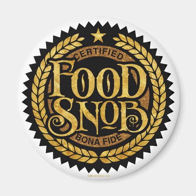 Íman Comida Snob - amante engraçado da comida (Frente)