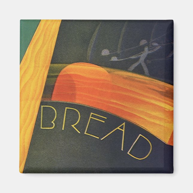 Íman Comidas Saudáveis, Pão De Trigo Com Grãos Inteiros (Frente)